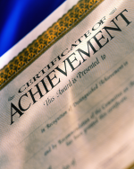 Photograph of a Certificate of Achievement
