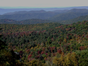 Photograph of a scene in nature, such as a mountain, stream or valley